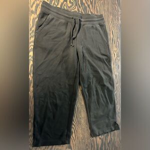Cropped Athletic Pants 32 Degrees Black Drawstring Comfy (1019)